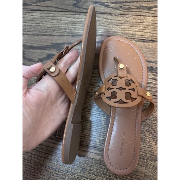Tory Burch Miller Sandals Tan Size 8.5 Retail $200 - Picture 5 of 10